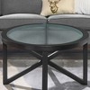 NicBex Modern Tempered Glass Coffee Table with Solid Wood Base,Simple Side Table,Center Table for Livng Room - 4 of 4