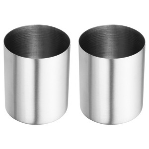 Unique Bargains Desk Stainless Steel Pencil Holders Makeup Brush Holder 2 Pcs - 1 of 4