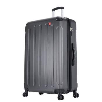 DUKAP Intely Hardside Large Checked Spinner Suitcase with Integrated Digital Weight Scale