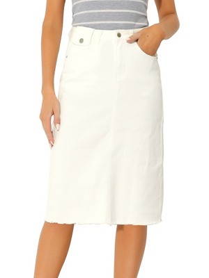 INSPIRE CHIC Women's Casual High Waist Back Slit Short Denim Skirts