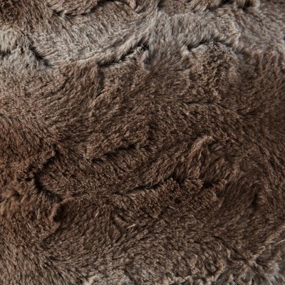 20" Tan Faux Fur Square Throw Pillow