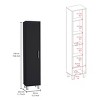 FURNIinspire Utility Storage Cabinets Tall Storage Cabinet Bathroom Close With 4 Shelves For Living Room, Bathroom, Kitchen, Black, 11.7"*15.7"*70.8" - 3 of 4