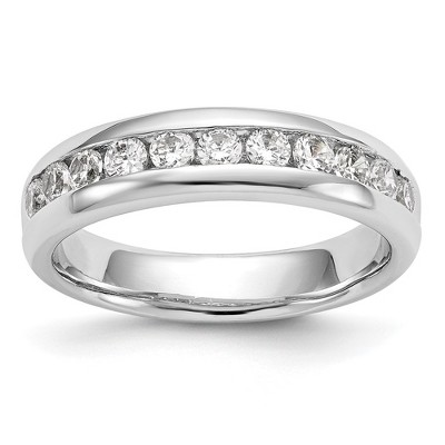 Black Bow Jewelry 14K White Gold 1/6 to 3/4Ctw Lab Created Diamond 11-Stone Channel Band
