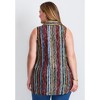 Avenue Women's Plus Size Zip Neck Hi-Low Shirt - 3 of 4