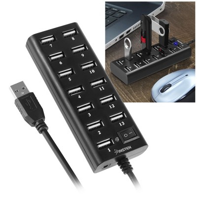 Insten 13-Port USB 2.0 Hub with On Off Power Switch