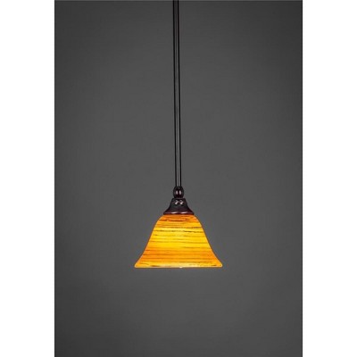 Toltec Lighting Any 1 - Light Pendant in  Black Copper with 7" Firré Saturn Shade