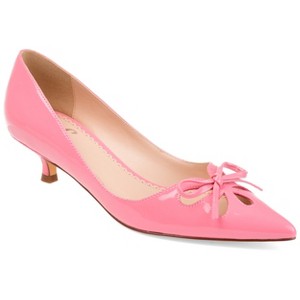 Journee Collection Womens Medium and Wide Width Lutana Pointed Toe Kitten Heel Pumps - 1 of 4