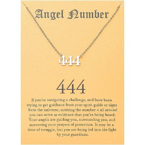 Numerology Choker Necklace with Angel Numbers Spiritual Jewelry 444 Silver - 1 of 4