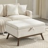 CAVINAS Storage Ottoman Bench, Mid-century Modern Square storage bench, Assembled, Suitable for living room, Entryway and Family Room - 2 of 4