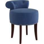 Lena Wood Vanity Stool Blue Velvet - Hillsdale Furniture