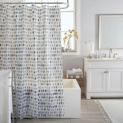 LunaLulinlk Speck Pattern Design PEVA Shower Curtain in Blue