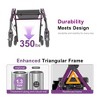 JUJABU Foldable Rollator Walker with Seat, 8'' Wheels, 6-Position Height, Aluminum & Carbon Steel - 3 of 4