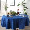 Design Imports  Cotton Windowpane Check Tablecloth, Blue Metallic, 60X84" - 4 of 4