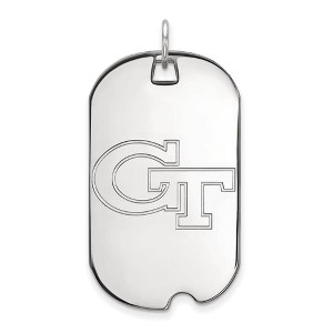 Black Bow Jewelry 10k White Gold Georgia Tech Yellow Jackets NCAA Large Pendant - 1 of 3
