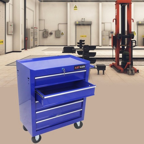 Lovmor 5 Drawers Multifunctional Tool Cart With Wheels In Blue : Target