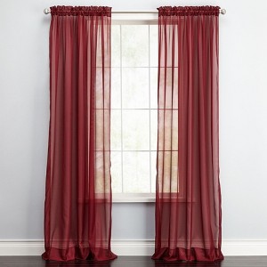 BrylaneHome BH Studio Sheer Voile Rod-Pocket Panel Pair - 1 of 4