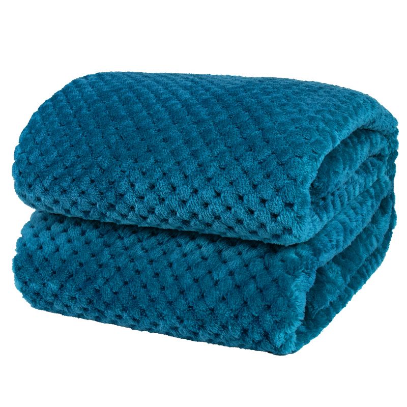 PAVILIA Soft Waffle Blanket Throw for Sofa Bed, Lightweight Plush Warm Blanket for Couch, 1 of 7