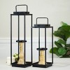 VIP Metal 20 in. Black Lantern Candle Holders Set of 2 - 3 of 4