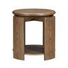 Vynxaria Modern Round End Table, Open Shelf, Brown Finish, 24" Dia x 24.5" H - 3 of 4