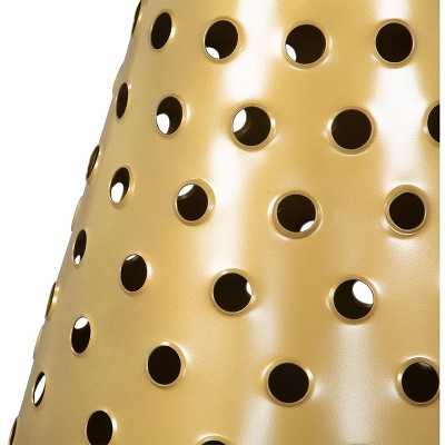 Gold Round Metal Contemporary Side Table