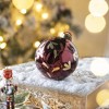NAYSAYE Party Decoration and Accessories Set of 4 Glass Christmas Ball Ornament for Holiday Celebration, Red, 4.7"*4.7"*4.7" - 3 of 4