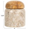 Storied Home Modern Marble Canister with Wood Lid - 3 of 4