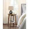 Simple Trending Small Round End Table with Lower Shelf Rustic Walnut - 4 of 4
