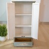 Vintage Distressed Blue & White Floral Carved Two-Door Wardrobe ¡ª Rustic Elegant Storage for Bedroom Living Entryway - 4 of 4