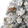 Nearly Natural 5-ft Flocked White River Mountain Pine Artificial Christmas Tree with Pinecones and 150 Clear LED Lights - 3 of 4