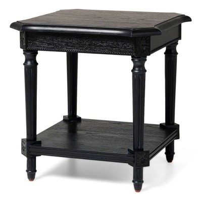 Maven Lane Pullman Traditional Square Wooden Side Table in Antiqued Black Finish (3 Pack)