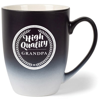 Elanze Designs Top Choice Grandpa Two Toned Ombre Matte Black and White 12 ounce Ceramic Stoneware Coffee Cup Mug