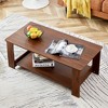 CENGHU Modern Practical Walnut Textured Coffee Table, Double Layered Tea Table with MDF, End Table, Side Table for Living Room, Dining Room, Bedroom - 3 of 4