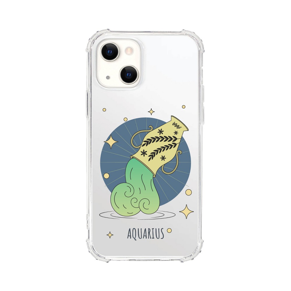 OTM Essential iPhone 13 Clear Tough Edge Case - Aquarius: TPU Fictitious Character Design