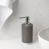 Allure Home Creations 3pc Marcello Stone Toothbrush Holder and Tumbler with Soap/Lotion Dispenser Bathroom Accessories Set Gray - 2 of 4