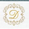 Linum Home Textiles 100% Turkish Cotton MONICA Gold Thread 2PC Embellished Hand Towel Set - 3 of 3