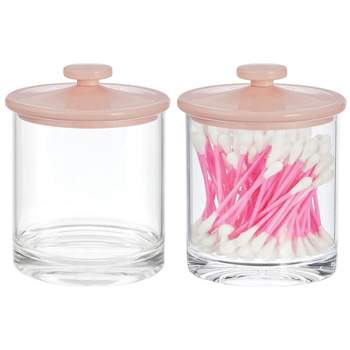 mDesign Round Acrylic Apothecary Canister Jars - 2 Pack