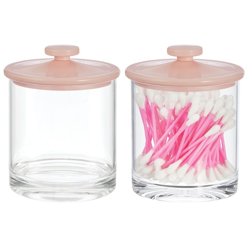 mDesign Round Acrylic Apothecary Canister Jars - 2 Pack, 1 of 10