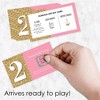 Big Dot of Happiness Two Much Fun - Girl - 2nd Birthday Party Game Scratch Off Cards - 22 Count - 2 of 4