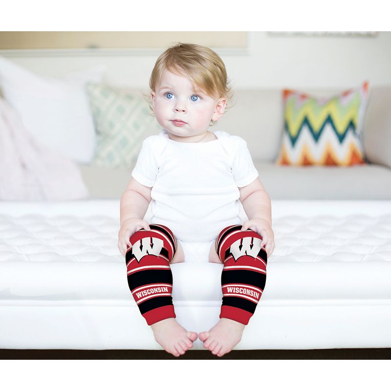 Baby Fanatic Officially Licensed Toddler & Baby Unisex Crawler Leg Warmers - NCAA Wisconsin Badgers, 5 of 7