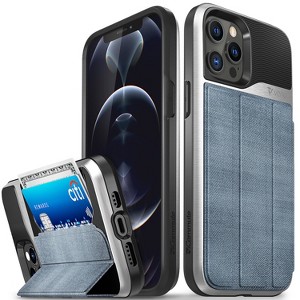 Vena vCommute For Apple iPhone 12 Pro Max Case Wallet, Case with Stand Leather Card Holder [Military Grade Drop Protection], Blue - 1 of 4