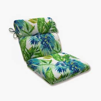 Soleil Outdoor Rounded Corners Chair Cushion Blue - Pillow Perfect