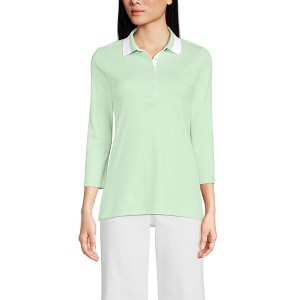 Lands' End Women's 3/4 Sleeve Supima Cotton Polo Shirt - 1 of 3