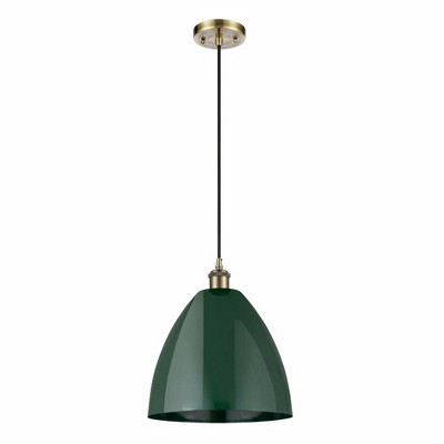 Plymouth Dome - 1 Light Cord Hung Mini Pendant In Industrial Style-14.75 Inches Tall and 12 Inches Wide