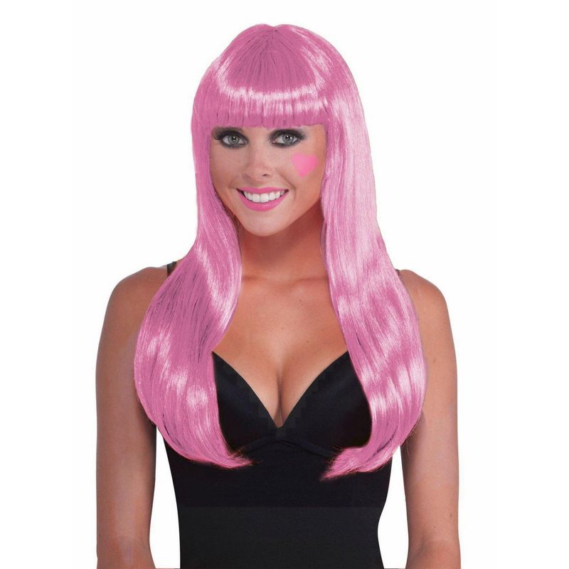 Forum Novelties Women's Long Pink Wig, 1 of 2