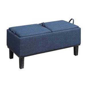 Brentwood Storage Ottoman Blue Fabric - Breighton Home