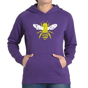 LA Pop Art Women's Word Art Hooded Sweatshirt - Bee Kind - 1 of 4