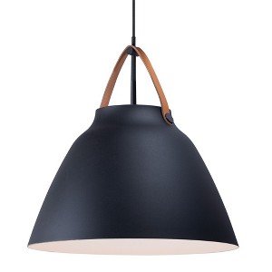Maxim Lighting Nordic 1 - Light Pendant in  Tan Leather/Black - 1 of 2