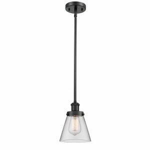 Cone - 1 Light Stem Hung Mini Pendant In Industrial Style-9 Inches Tall and 6 Inches Wide - 1 of 1