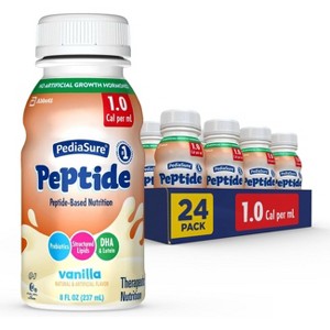 PediaSure Peptide 1.0 Cal, Peptide-Based Nutrition, Vanilla, 8 fl oz, 24 Count - 1 of 4