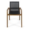 GDFStudio Aurelia Outdoor Minimalist Style Acacia and Mesh Dining Chair (Set of 2) - 4 of 4